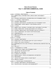 Title 11: UNIFORM COMMERCIAL CODE