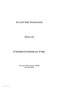 Title 13 – Uniform Commercial Code