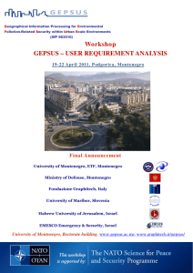 Workshop GEPSUS – USER REQUIREMENT ANALYSIS