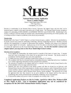 National Honor Society Application Oscar F. Smith Chapter chapter