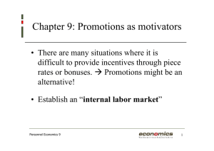 Chapter 9: Promotions as motivators