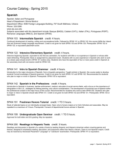 Course Catalog - Spring 2015 - College of Liberal Arts and Sciences