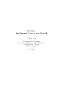 MSc Thesis On Dynamic Systems and Control
