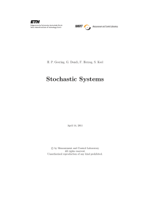 Stochastic Systems - Institute for Dynamic Systems and Control
