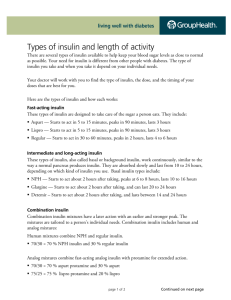Insulin: Types of Insulin and Length of Activity