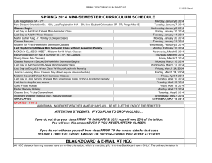 spring 2014 mini-semester curriculum schedule