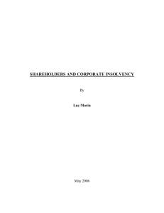 Shareholders and corporate insolvency (L'actionnaire et l'entreprise