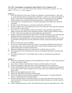 Intermediate Accounting II, Study Guide for Test 4, Chapters 14-15