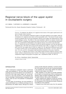 Regional nerve block of the upper eyelid in oculoplastic surgery