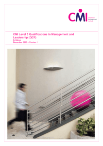 CMI Level 5 Qualifications in Management and Leadership (QCF)