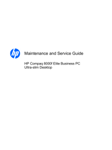 Maintenance and Service Guide