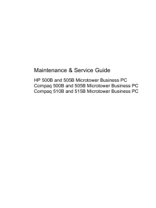 Maintenance & Service Guide