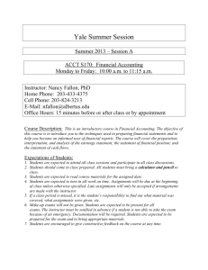 ACCT S170 - Yale Summer Session