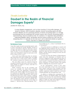 Daubert in the Realm of Financial Damages Experts