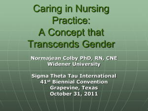 Caring In Nursing Practice