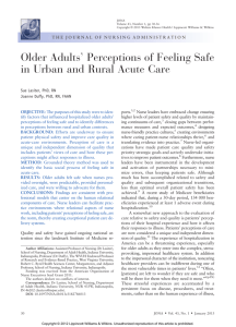Older Adults' Perceptions of Feeling Safe in Urban and Rural Acute
