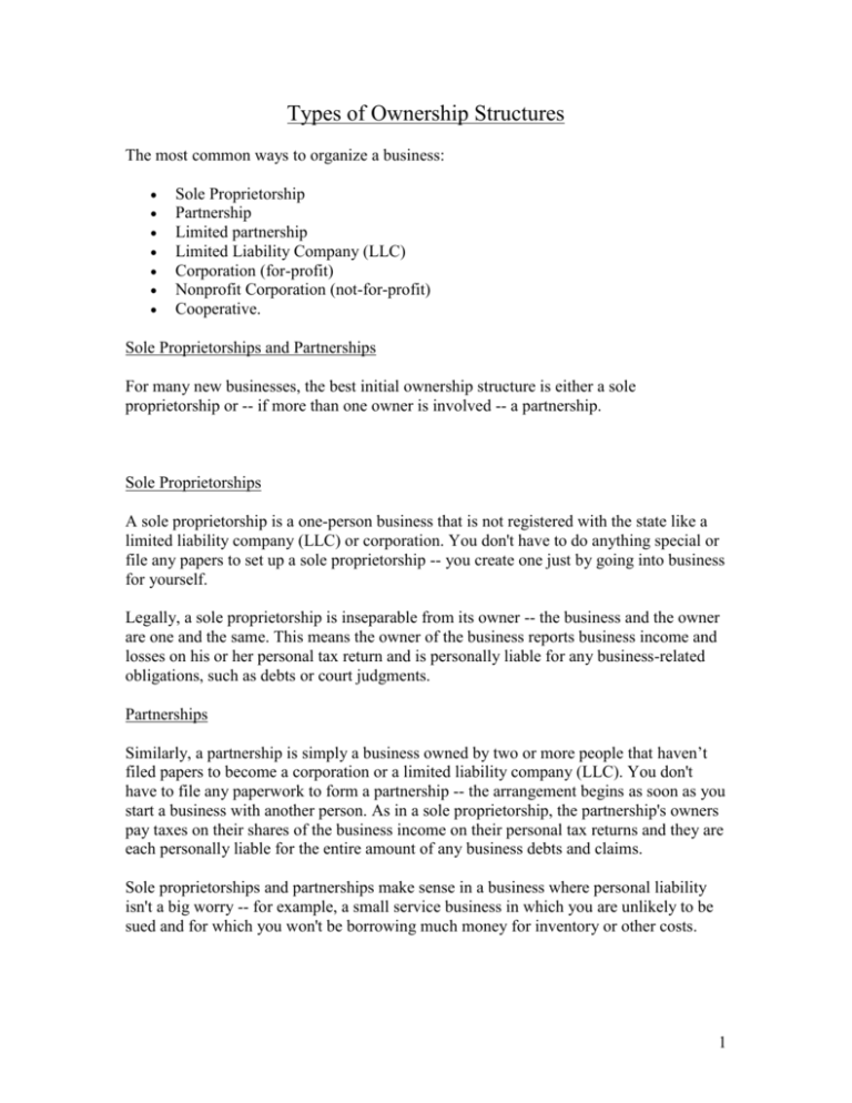 types-of-ownership-structures