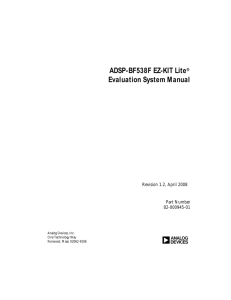 ADSP-BF538F EZ-KIT Lite® Evaluation System Manual