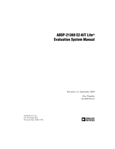 ADSP-21369 EZ-KIT Lite® Evaluation System Manual