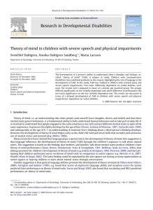 Theory of mind in children with severe speech and physical