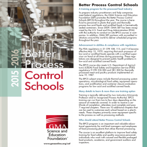 Better Process Control Schools - Grocery Manufacturers Association