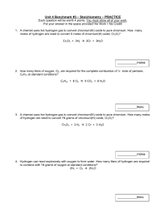 Chapter 9 Chemistry Test – Stoichiometry