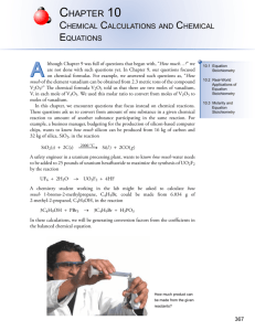 Chapter 10 - An Introduction to Chemistry: Chemical Calculations