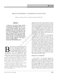 bipolar disorder: a syndrome in evolution