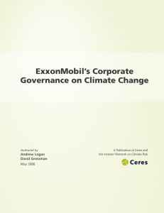 ExxonMobil's Corporate Governance on Climate Change