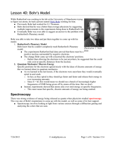 Lesson 40: Bohr's Model