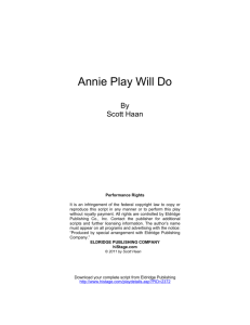 Annie Play Will Do - Eldridge Plays & Musicals