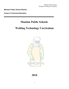 Welding Technology Curriculum - Mandan Public School District