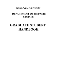 graduate student handbook - Department of – Hispanic Studies