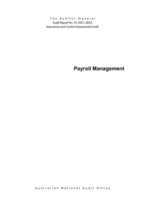 Payroll Management - The Australian National Audit Office