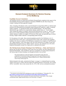 Demand Analysis Summary for Seniors Housing in Fort McMurray
