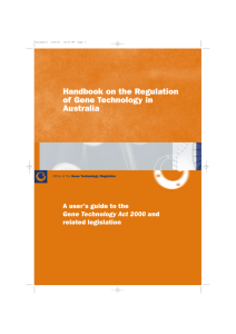 Handbook on the Regulation of Gene Technology in Australia