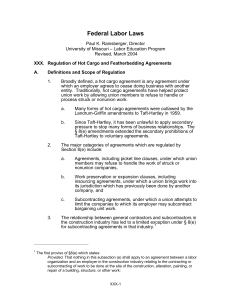 Regulation of hot cargo and featherbedding agreements