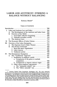 labor and antitrust: striking a balance without balancing
