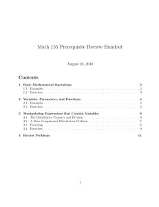 Math 155 Prerequisite Review Handout