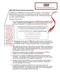 AWR 160 On-line Course Instructions: