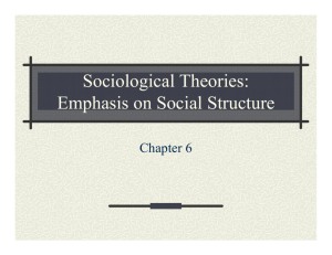Sociological Theories: Emphasis on Social Structure
