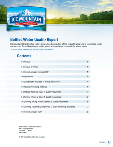Ice Mountain Quality Report - Nestlé Waters North America
