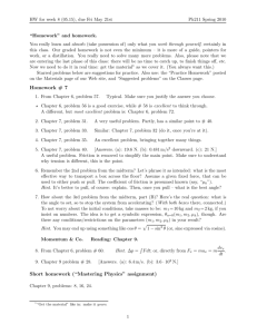 Homework # 7 Short homework (“Mastering Physics” assignment)