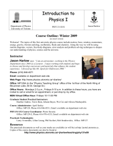 Introduction to Physics I