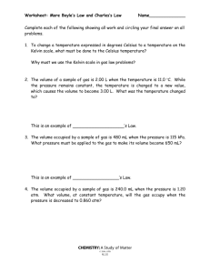 Boyle's Law and Charles' Law Worksheet