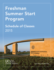 Freshman Summer Start Program