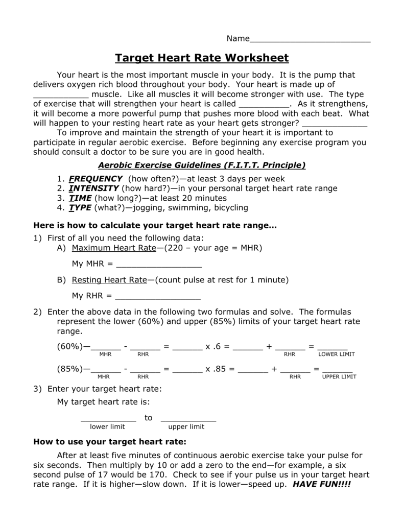 Body Weight And Pulse Rate Math Worksheet Answer Key