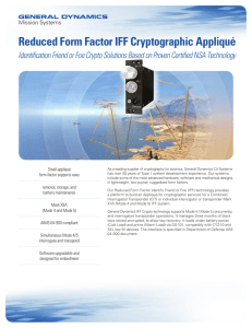 Reduced Form Factor IFF Cryptographic Appliqué