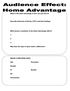 Home Advantage worksheet