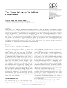The “home advantage” in athletic competitions. Current Directions in